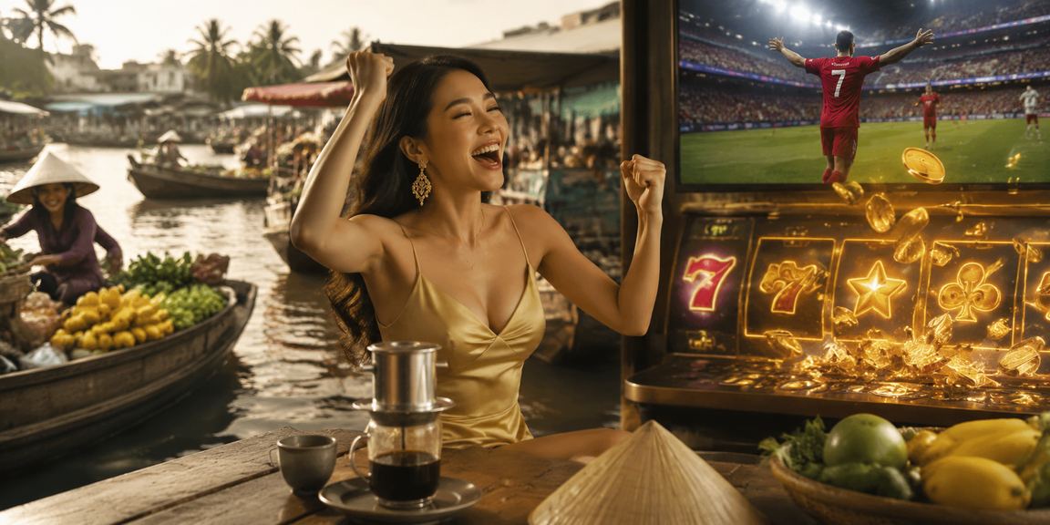 Người chơi tại Cần Thơ thử vận may với slot game trong quán cà phê buổi chiều